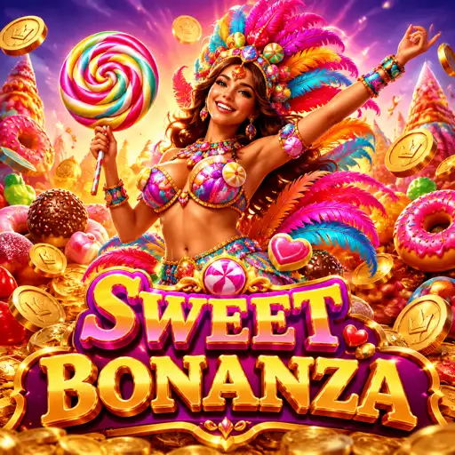 Slot colorido de doces com multiplicadores visíveis sobre frutas e balas