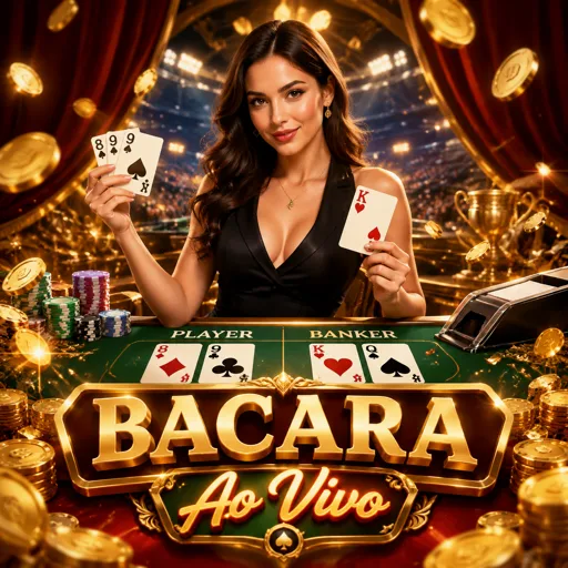 Mesa de baccarat VIP com cartas na bandeja e crupiê profissional