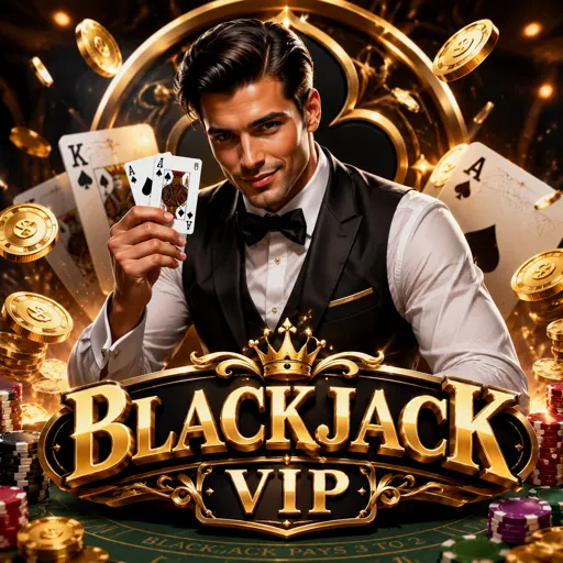 Mesa VIP de blackjack com crupiê e fichas de aposta alta